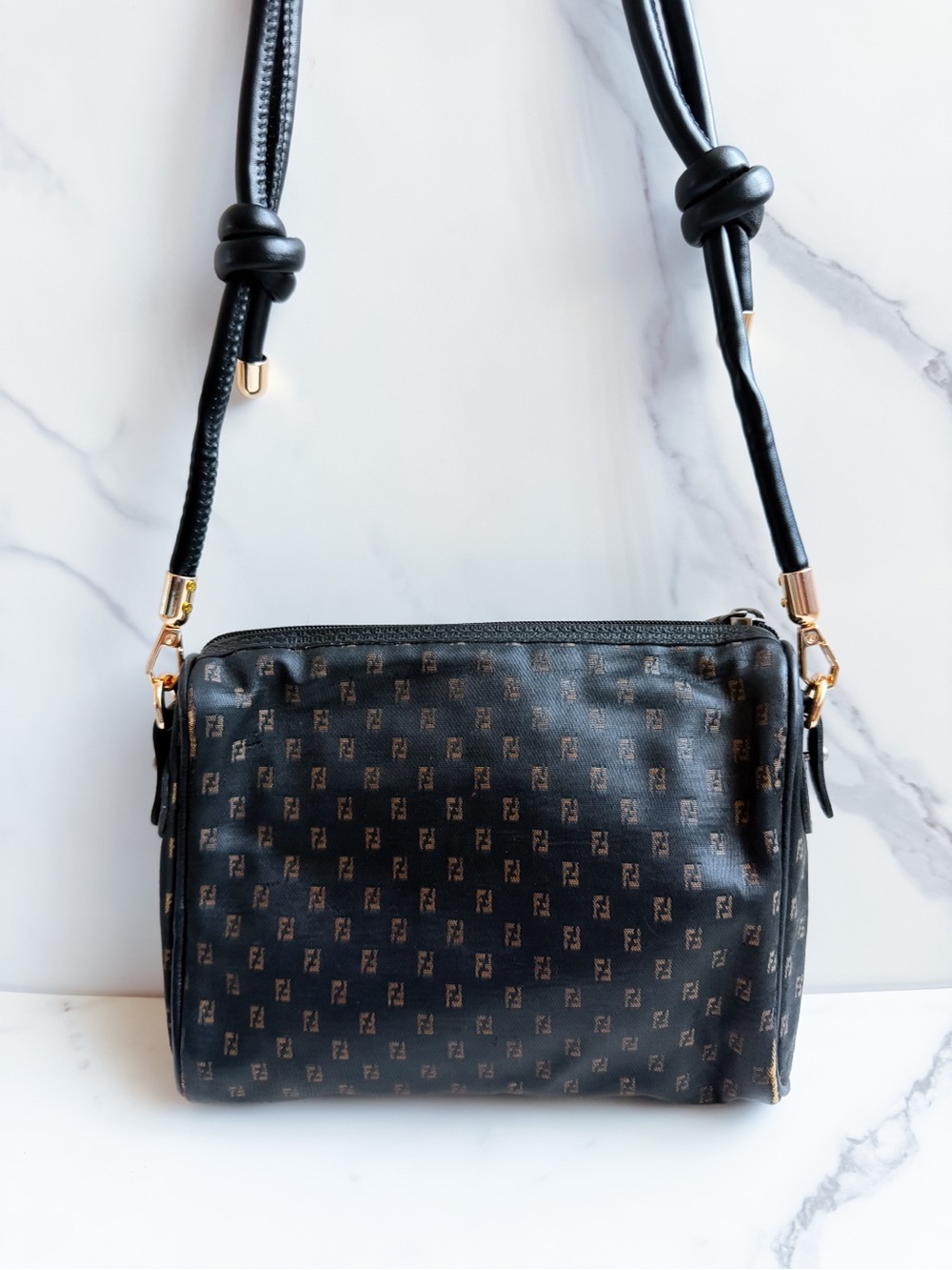 Vintage Fendi Black FF Zucchino on strap - Picture 3 of 14